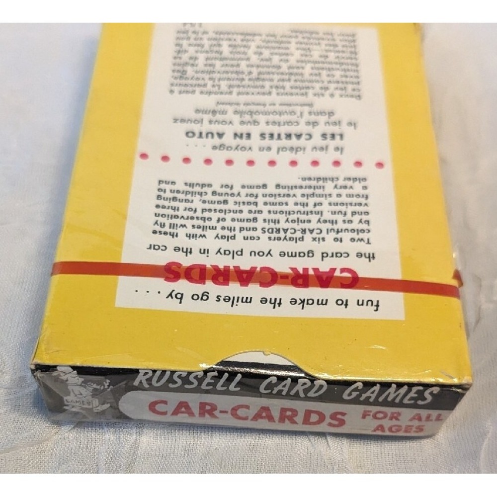 60s NOS Russell Cards Car Games Lithograph Deck Road Trip Ephemera Vtg Sealed Of - Picture 11 of 16